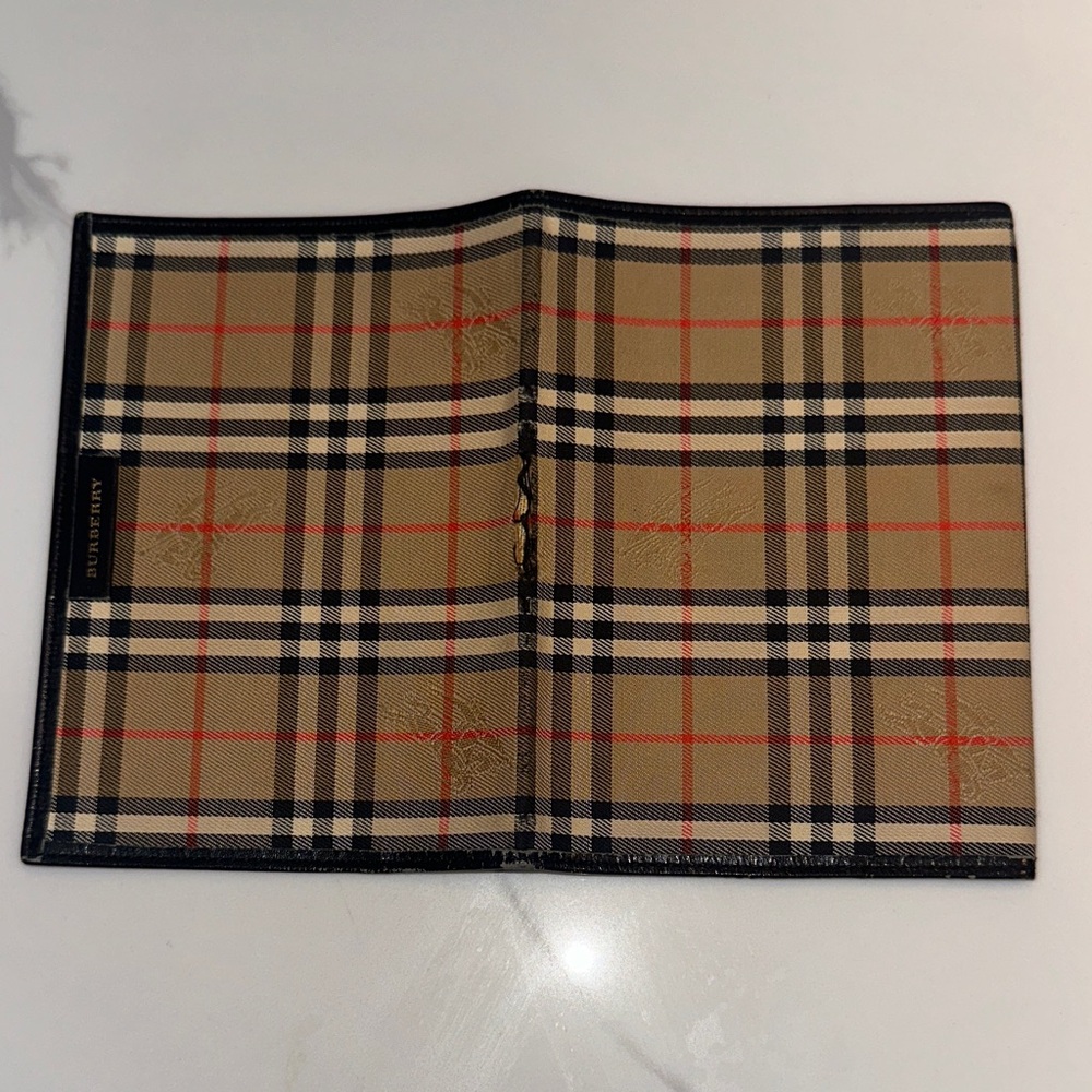 Burberry Beige and Black Plaid Passport Holder - Picture 5 of 10